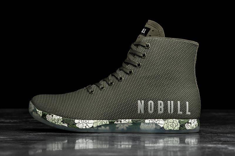 Men's Nobull High-Top Army Succulent Trainers Olive | SG X2239Y